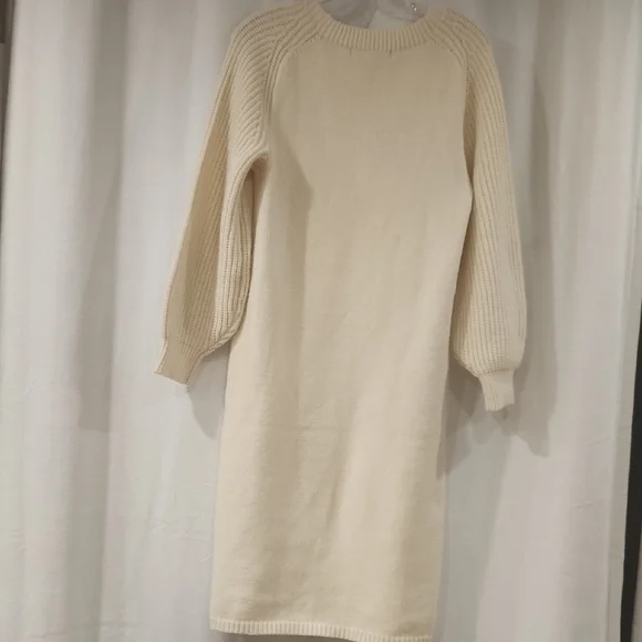 Vero Moda Cream Rib-Knit Crew Sweater Dress - Picture 6 of 9